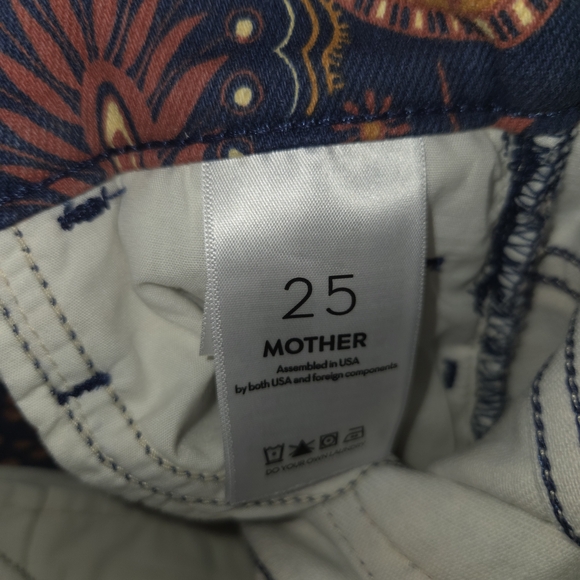 NWT MOTHER Hustler Flood Jeans in Henna Happiness Size 25 Paisley 70's Style - Picture 9 of 15